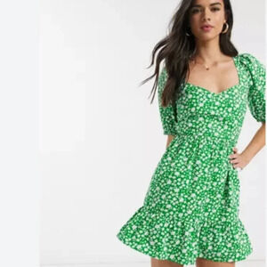 ASOS DESIGN tiered mini floral dress size 10